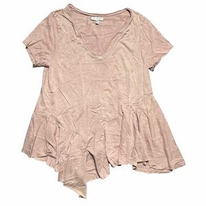 Eri + Ali Anthropologie Peach Assymetrical Blouse